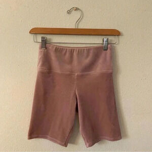 Colsie Pink Velvet Biker Shorts